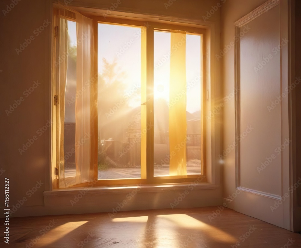 Soft, golden light pours through a window with an abstract light leak, golden light, warm tones, abstract light effect Soft, golden light pours through a window with an abstract light leak, golden light, warm tones, abstract light effect