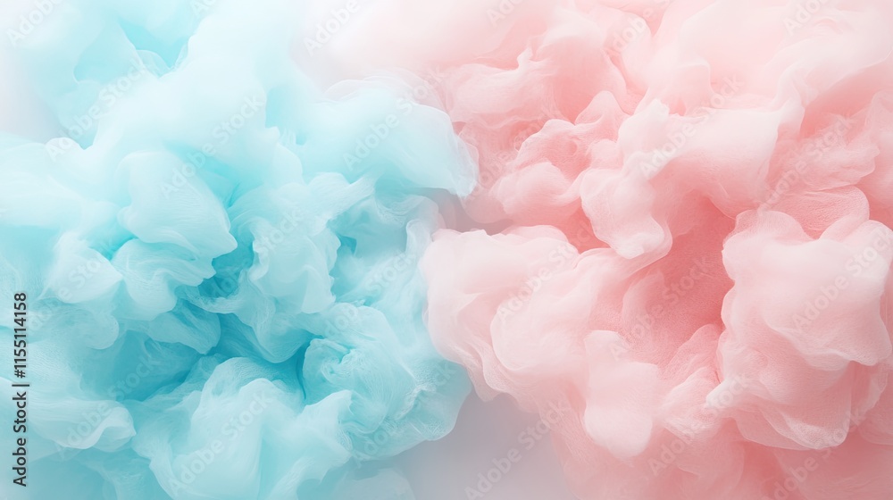 Obraz premium Abstract Pastel Blue and Pink Swirling Cloudscape