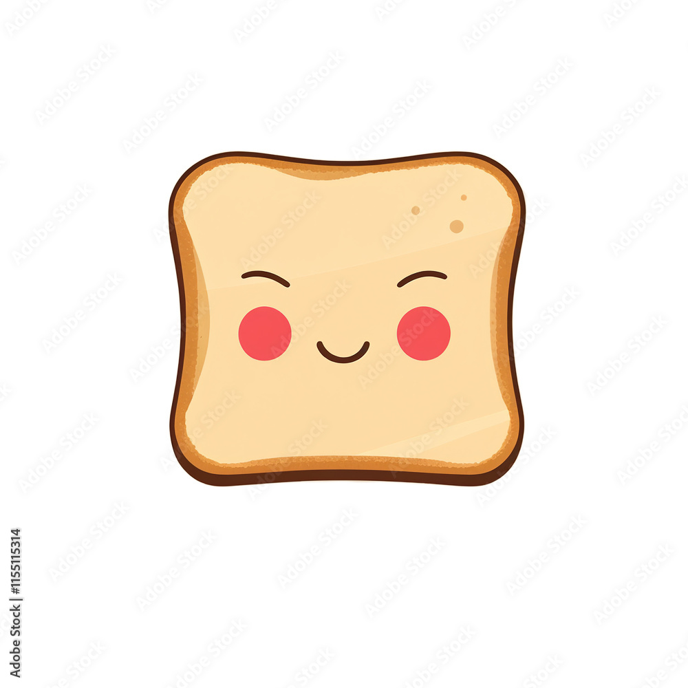 simple minimalist toast with cute cartoon face vector illustration isolated transparent background simple minimalist toast with cute cartoon face vector illustration isolated transparent background