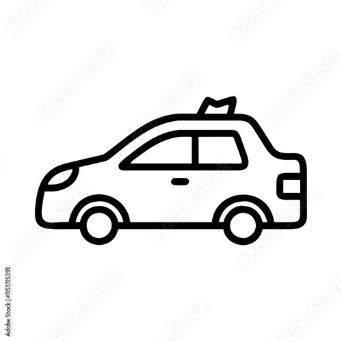 Car line icon. Symbol of buying or booking transport, traveling by auto, parking at hotel, restaurant and other places