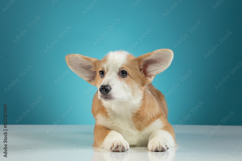 studio portrait of a Pembroke Welsh Corgi studio portrait of a Pembroke Welsh Corgi