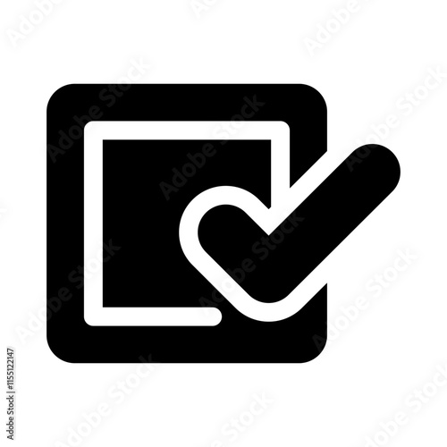 check in square glyph icon