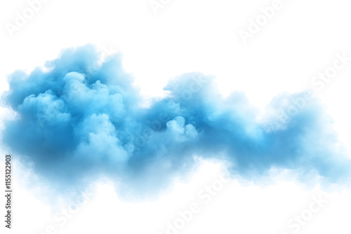 Blue smoke clouds on PNG background