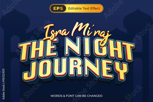 Isra Mi'raj The night journey with text effect