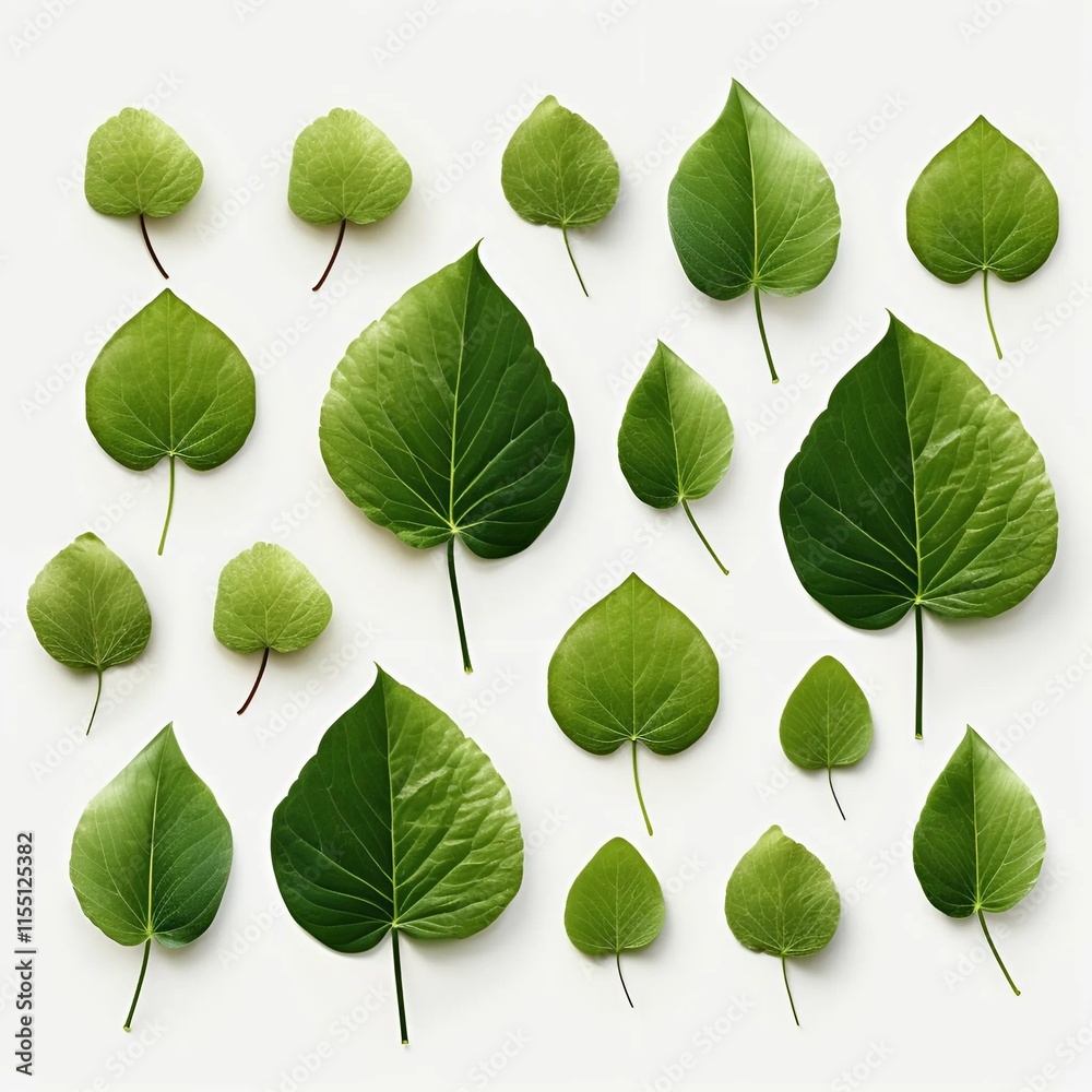 Fototapeta premium green leaves isolated on white