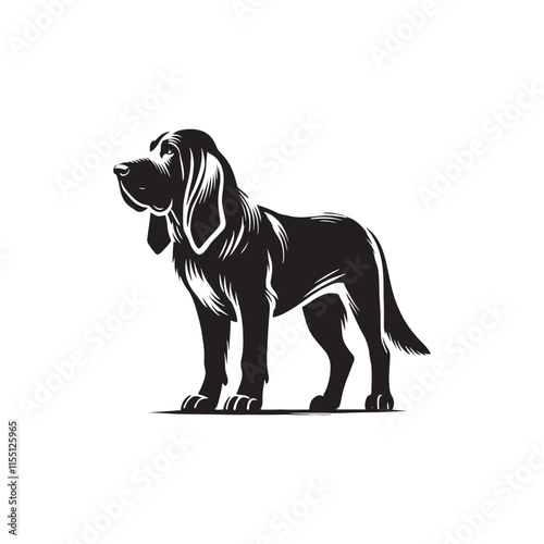 Silhouette of Bloodhound - Bloodhound Vector - Illustration of Bloodhound.