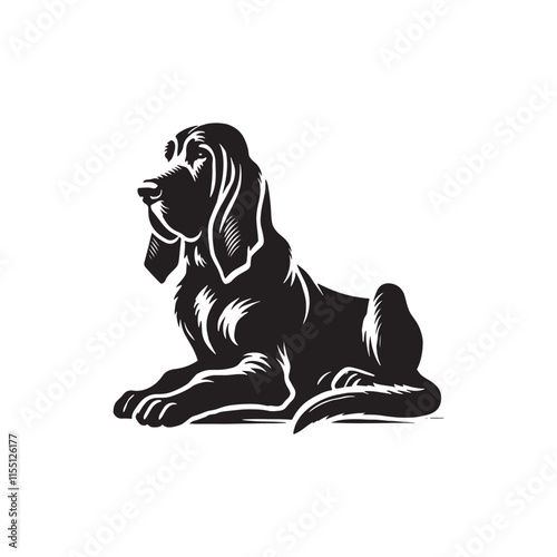 Silhouette of Bloodhound - Bloodhound Vector - Illustration of Bloodhound.