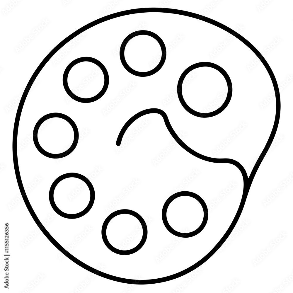 Art Palette Line Art Vector Illustration Art Palette Line Art Vector Illustration