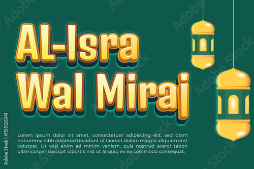 poster for a Isra M'raj with editable text effect