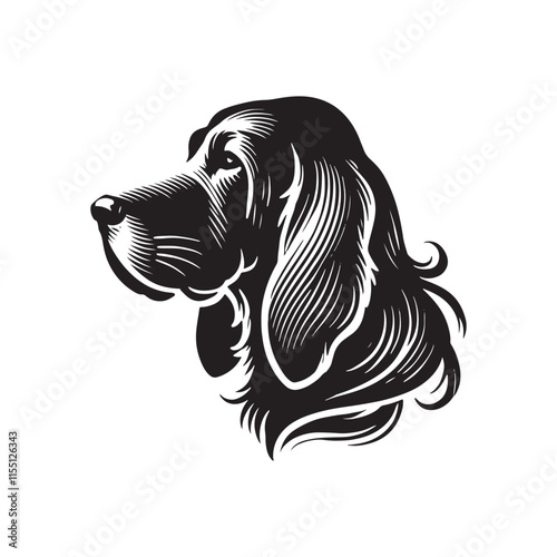 Silhouette of Bloodhound - Bloodhound Vector - Illustration of Bloodhound.