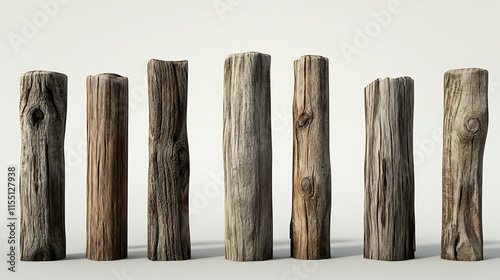 Fototapeta Naklejka Na Ścianę i Meble -  Wooden poles on the beach of the Baltic Sea in Poland