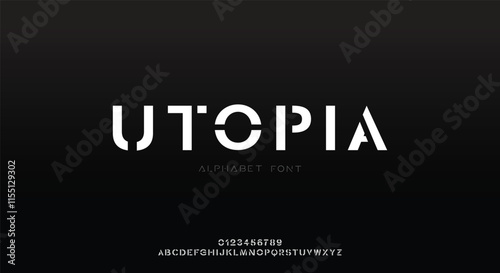 Futuristic tech font letter set. Modern vector typeface for company. Modern gaming fonts logo design.

