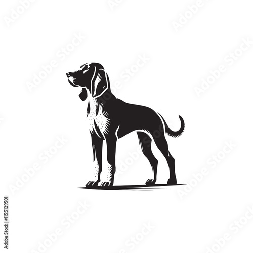 Bluetick Dog Silhouette - Illustration of Dog - Minimalist Design Of Dog - Dog Vector.