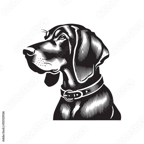 Bluetick Dog Silhouette - Illustration of Dog - Minimalist Design Of Dog - Dog Vector.
