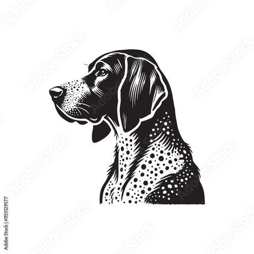Bluetick Dog Silhouette - Illustration of Dog - Minimalist Design Of Dog - Dog Vector.