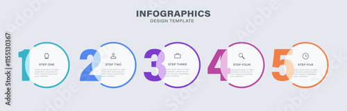 Vector infographic design with 5 options or steps for business concept