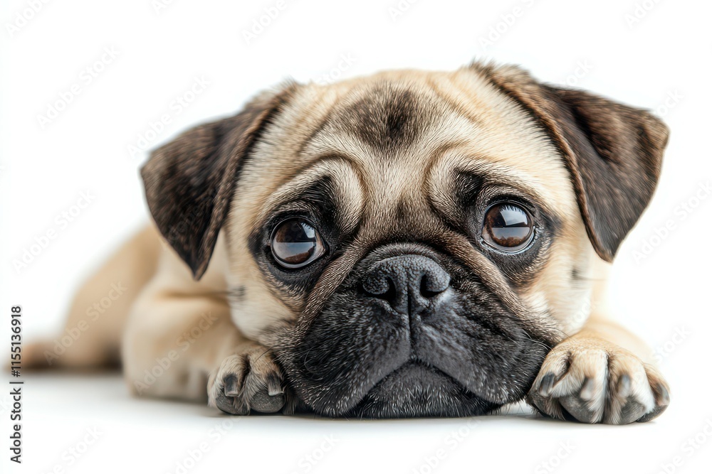 Adorable Pug Puppy Lying Down Adorable Pug Puppy Lying Down