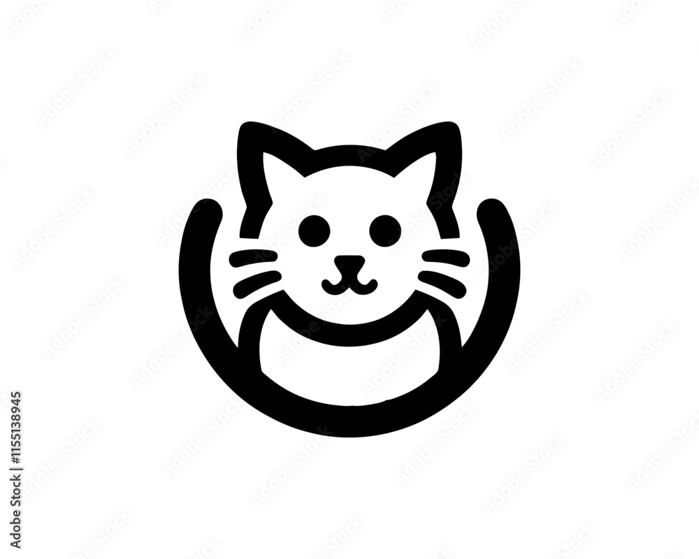 Cat logo design icon symbol vector template. Silhouette cat illustration Cat logo design icon symbol vector template. Silhouette cat illustration
