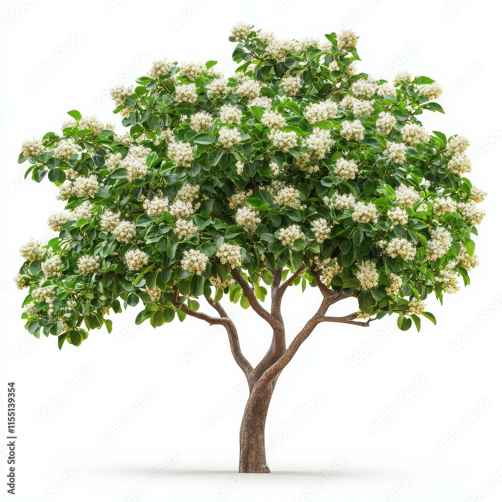 Blooming Tree Isolated on White Background Blooming Tree Isolated on White Background