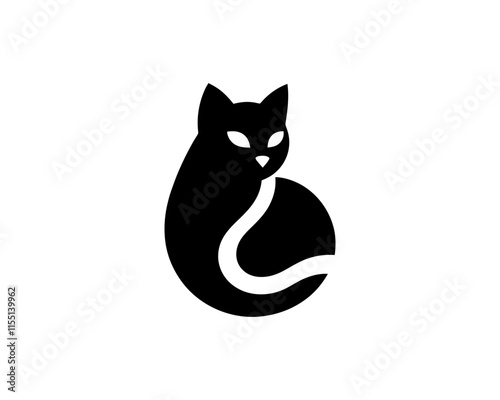 Wallpaper Mural black and white cat Torontodigital.ca