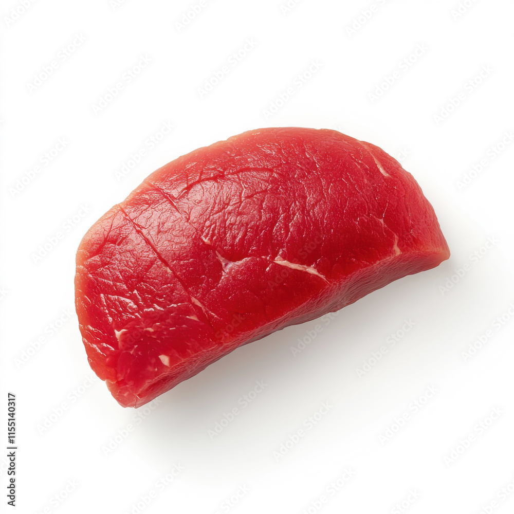 Fresh red meat cut ready for cooking, showcasing vibrant color and texture in a kitchen setting Fresh red meat cut ready for cooking, showcasing vibrant color and texture in a kitchen setting