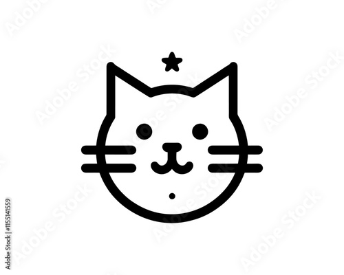Cat logo design icon symbol vector template. Silhouette cat illustration