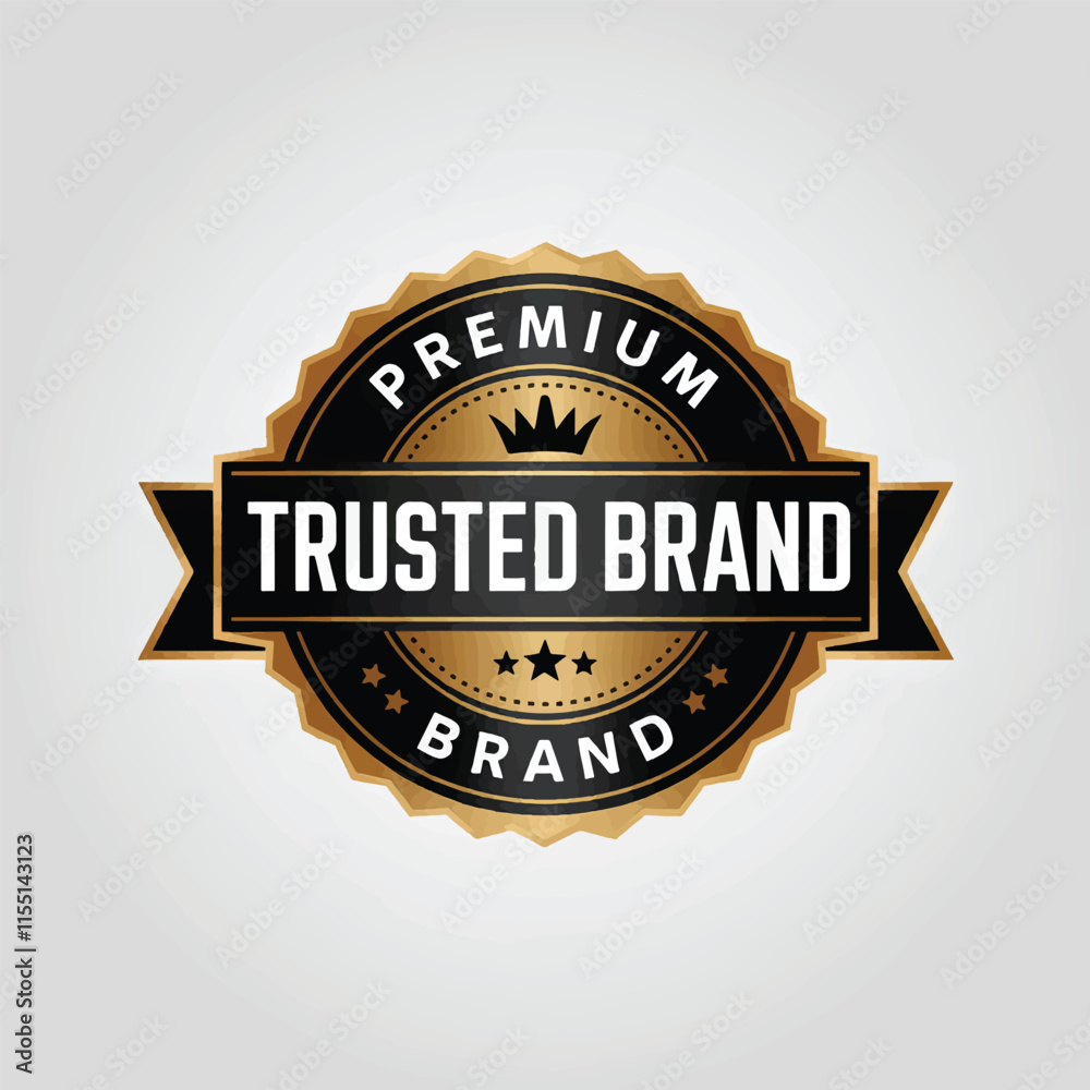 Fototapeta premium premium quality trusted brand gold badge, premium seal