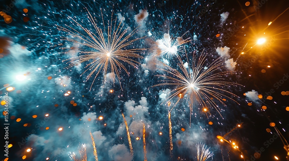 Fototapeta premium Night Sky Fireworks Display