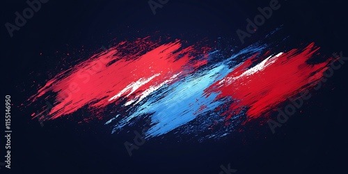 Abstract red and blue paint strokes on dark background.