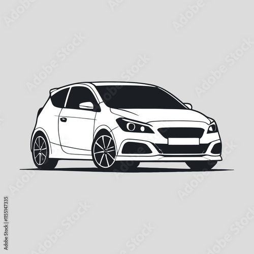 Modern Car isolated Realistic vehicle vector illustration concept with creative style