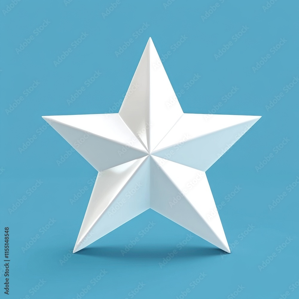Obraz premium A white star sits prominently against a vibrant blue background, symbolizing creativity and inspiration.