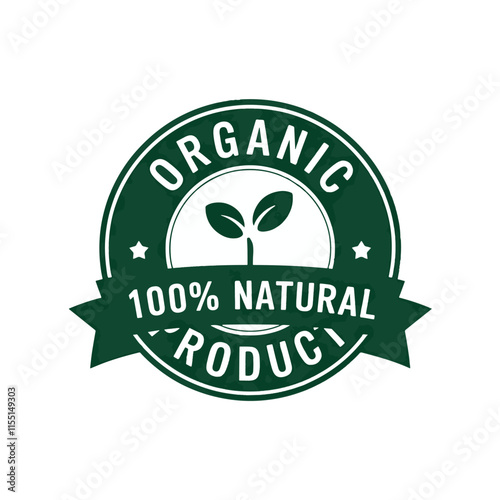 organic product 100% natural, green badge eco-friendly organic label