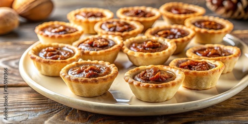 Delicious sweetie pie butter tarts on a dessert platter, sweet, pastry, dessert, treat, indulgent, buttery, Canadian, baked photo