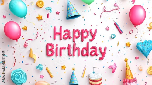 Birthday Party Vector. Vector birthday template with 