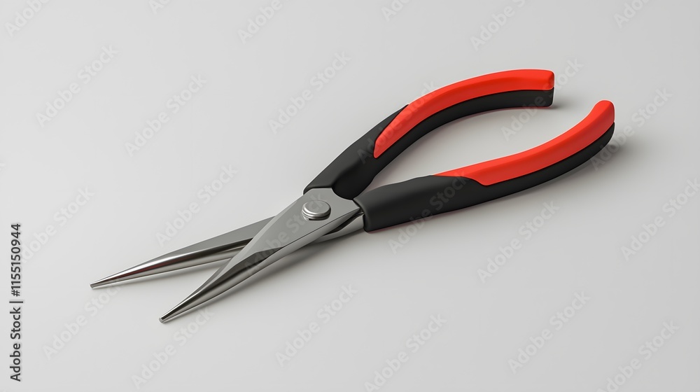 Long Nose Pliers With Red And Black Handles Long Nose Pliers With Red And Black Handles