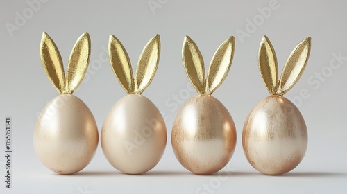 golden easter egg with rabbit ear photo