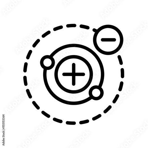 Schematic Representation of an Atomic Structure with Protons and Electrons