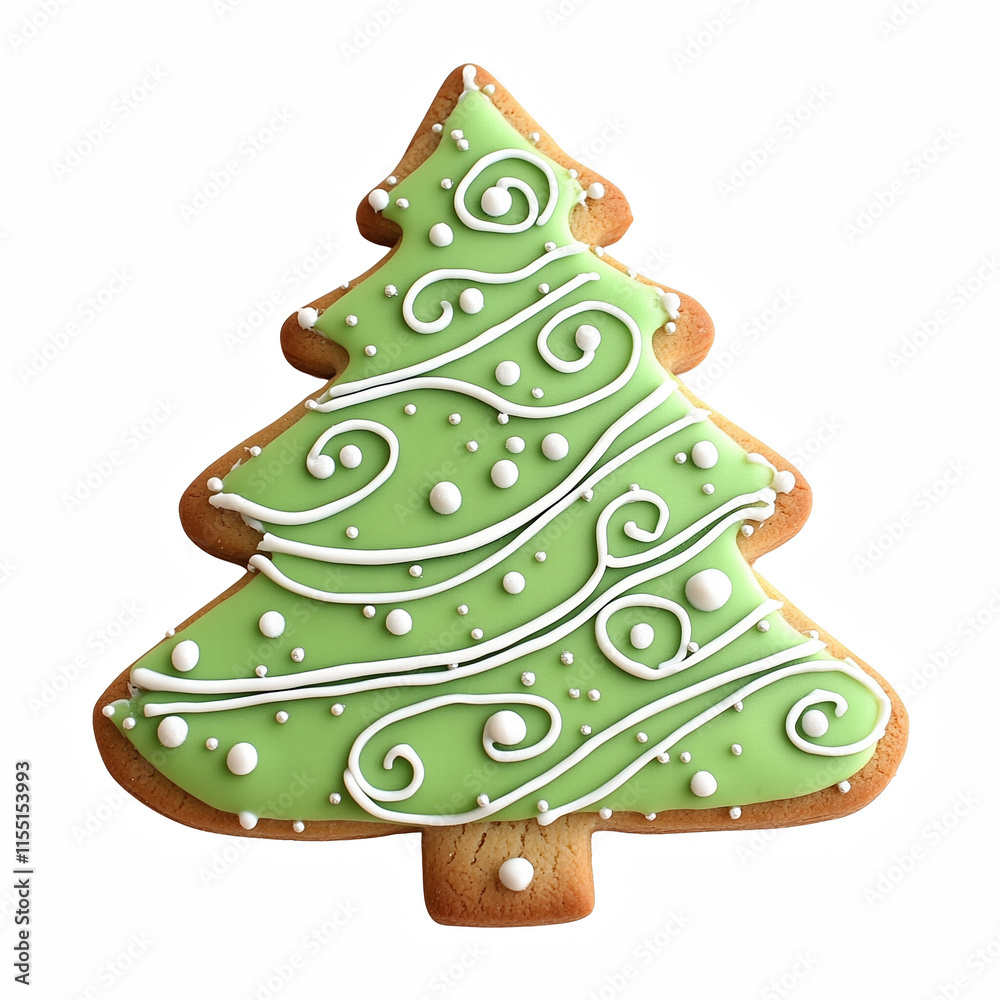 Gingerbread cookie Christmas tree isolated on transparent background Generative Ai. Gingerbread cookie Christmas tree isolated on transparent background Generative Ai.