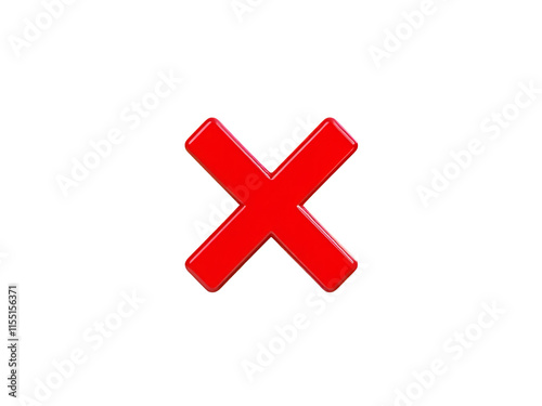 red cross mark isolated on transparent background  photo