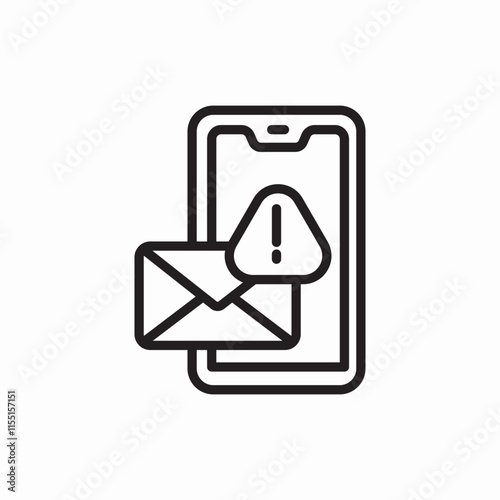 mobile message virus risk danger hack hacking icon vector sign