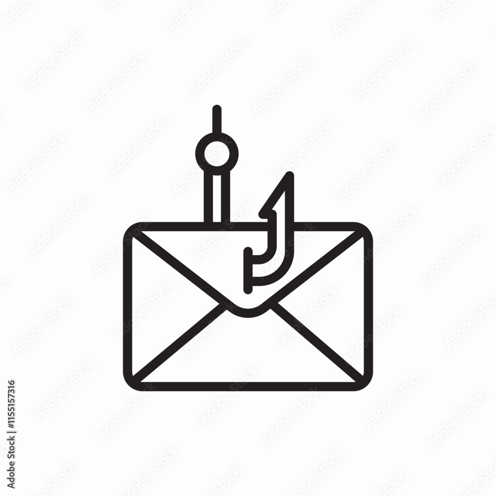 mail letter incoming message send message fishing rod icon vector sign mail letter incoming message send message fishing rod icon vector sign