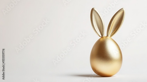 easter gold egg with bunny ear