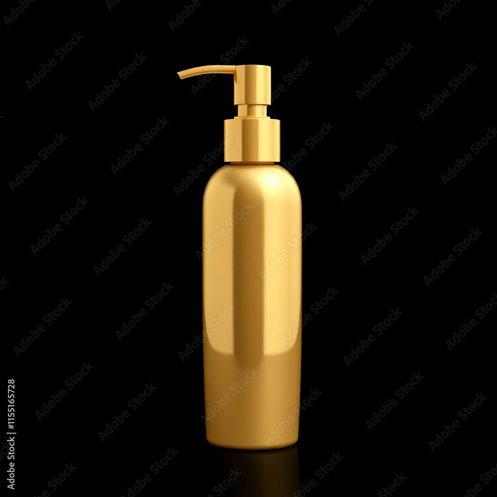 Luxury Gold Pump Bottle. Premium Cosmetic or Body Care Product Packaging. Luxury Gold Pump Bottle. Premium Cosmetic or Body Care Product Packaging.