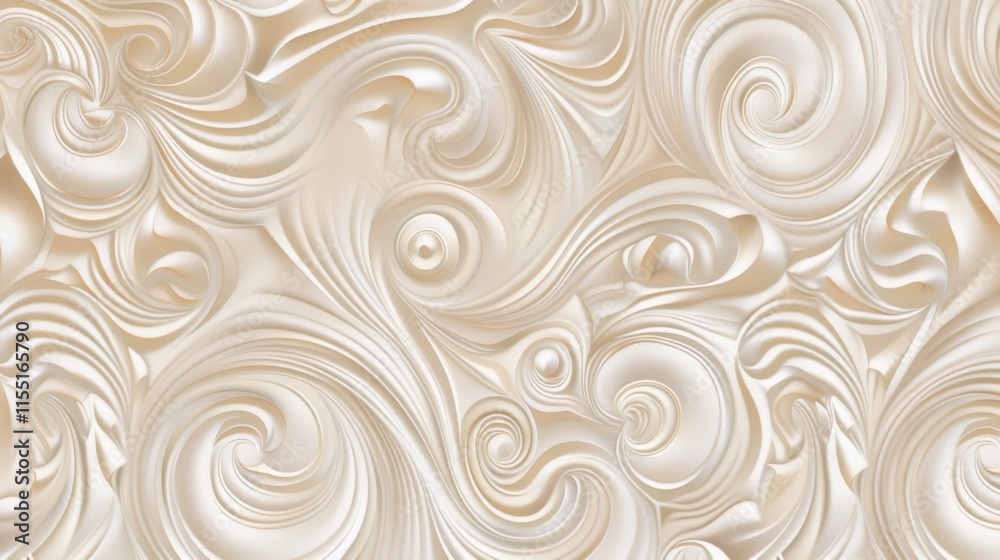 Elegant Cream-colored Seamless Pattern with Intricate Swirls Elegant Cream-colored Seamless Pattern with Intricate Swirls