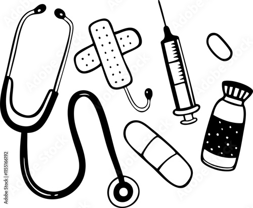 Medical Doodle Icons: Fun and Creative Healthcare Sketches