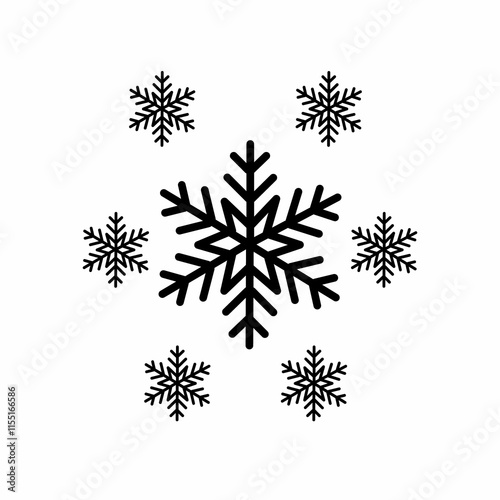 Wallpaper Mural Set of black snowflakes icons. Snowflakes template, Snowflake winter. Snowflakes icons. Snowflake vector icon Torontodigital.ca