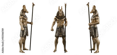 Anubis Ancient Egypt Statue isolated on white
