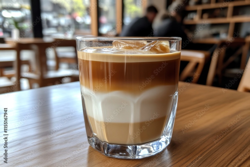 Layered Iced Latte in a Glass