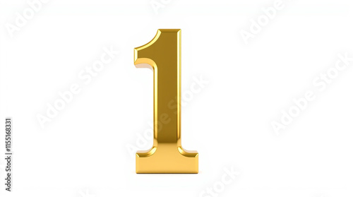 Gold Number One. Concept of leadership, first place, and achievement.