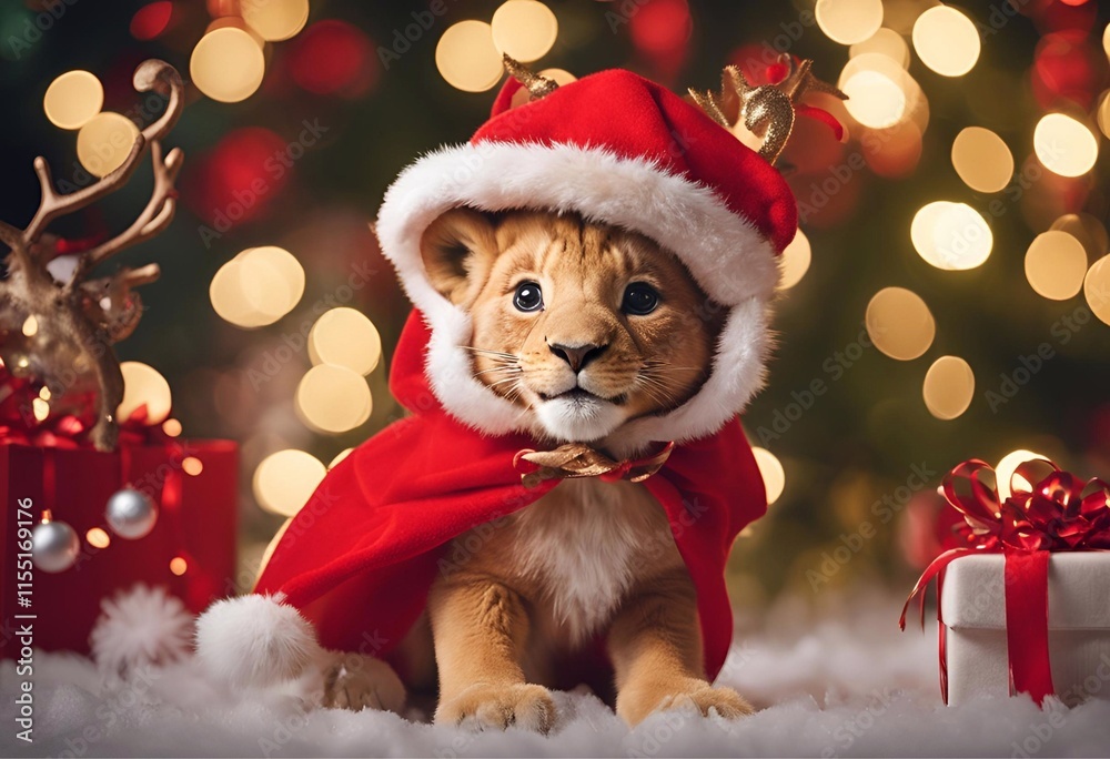 Christmas Lion Cub: Festive Fun 